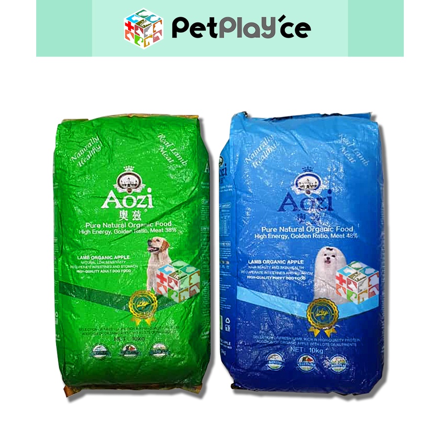 Aozi Lamb Apple Organic Dog Food Puppy / Adult 10kg ORIG PACK Blue