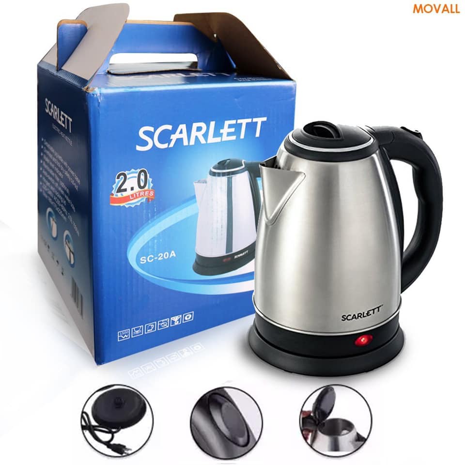 Scarlett Stainless Steel Electric Kettle 2L electric heat kettle