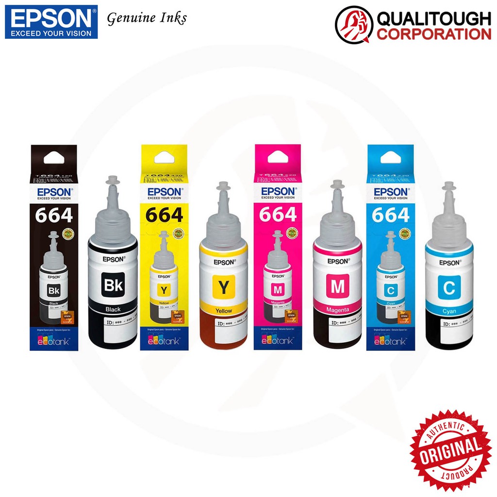 Epson Genuine Refill Ink T664 70ml L120 L655 L605 L565 L550 L486 L455 ...