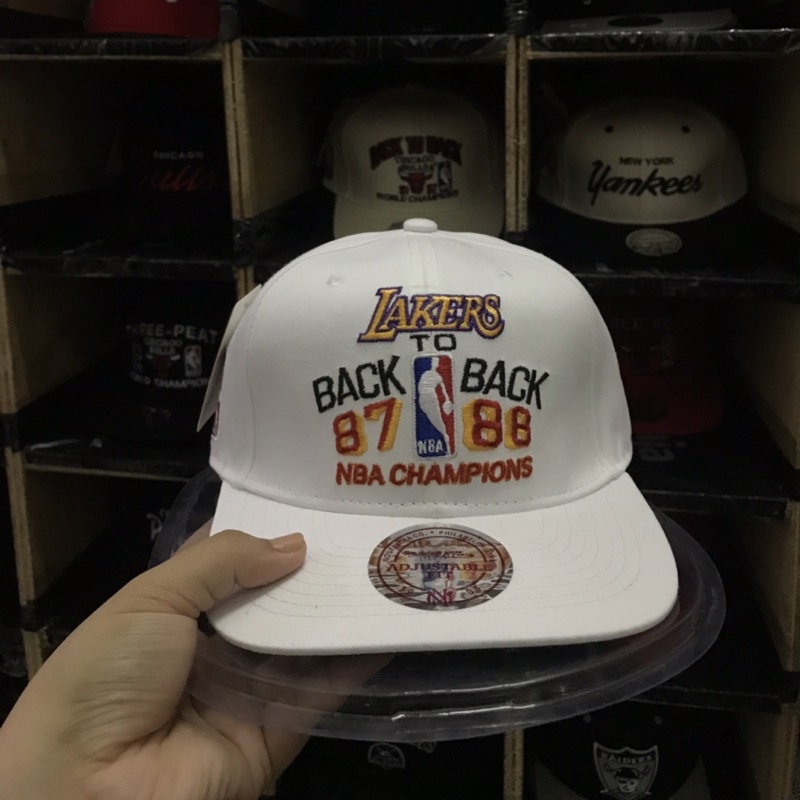 White Lakers Back To Back 87 Nba Champions Snapback Cap Oem Premium Quality Shopee Philippines