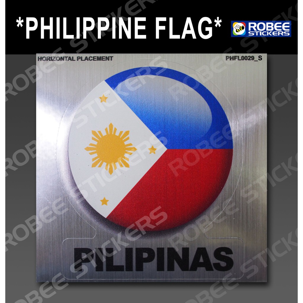Philippine Flag Decal – 3x10 Inch White Vinyl Bumper Sticker – Outdoors Weatherproof