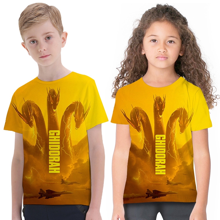 Movies Godzilla King Of The Monsters Kids T Shirt Tops Tee 3d Short Sleeve Cartoon T Shirt Shopee Philippines - king ghidorah roblox shirt