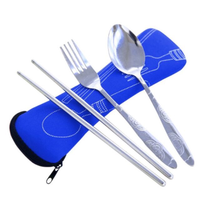 Spoon Fork And Chopsticks Set With Pouch Shopee Philippines