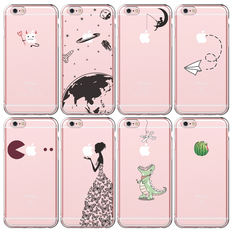 Iphone 6 6s Plus Cute Cartoon Clear Rubber Case Cover Casing Shopee Philippines