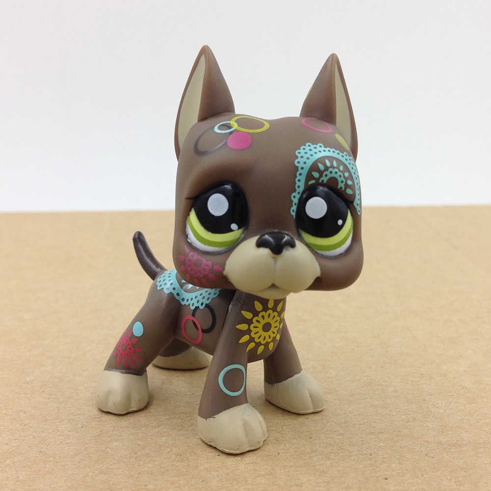 LPS 1439 Littlest Pet Shop Brown Great Dane Dog Tattoo Puppy Collection