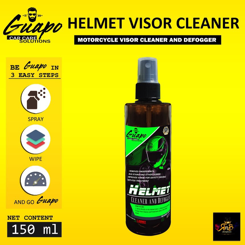 Guapo Car Care Solutions Helmet Visor Cleaner and Defogger / Glass