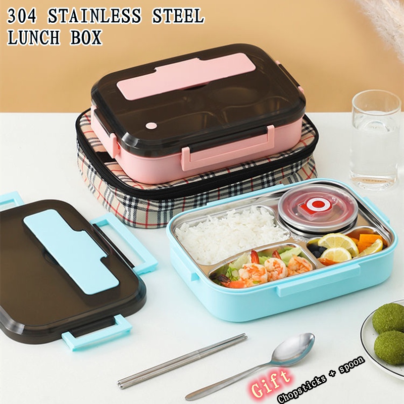 Portable 304 Stainless Steel Bento Box Lunch Box Leakproof Microwave ...