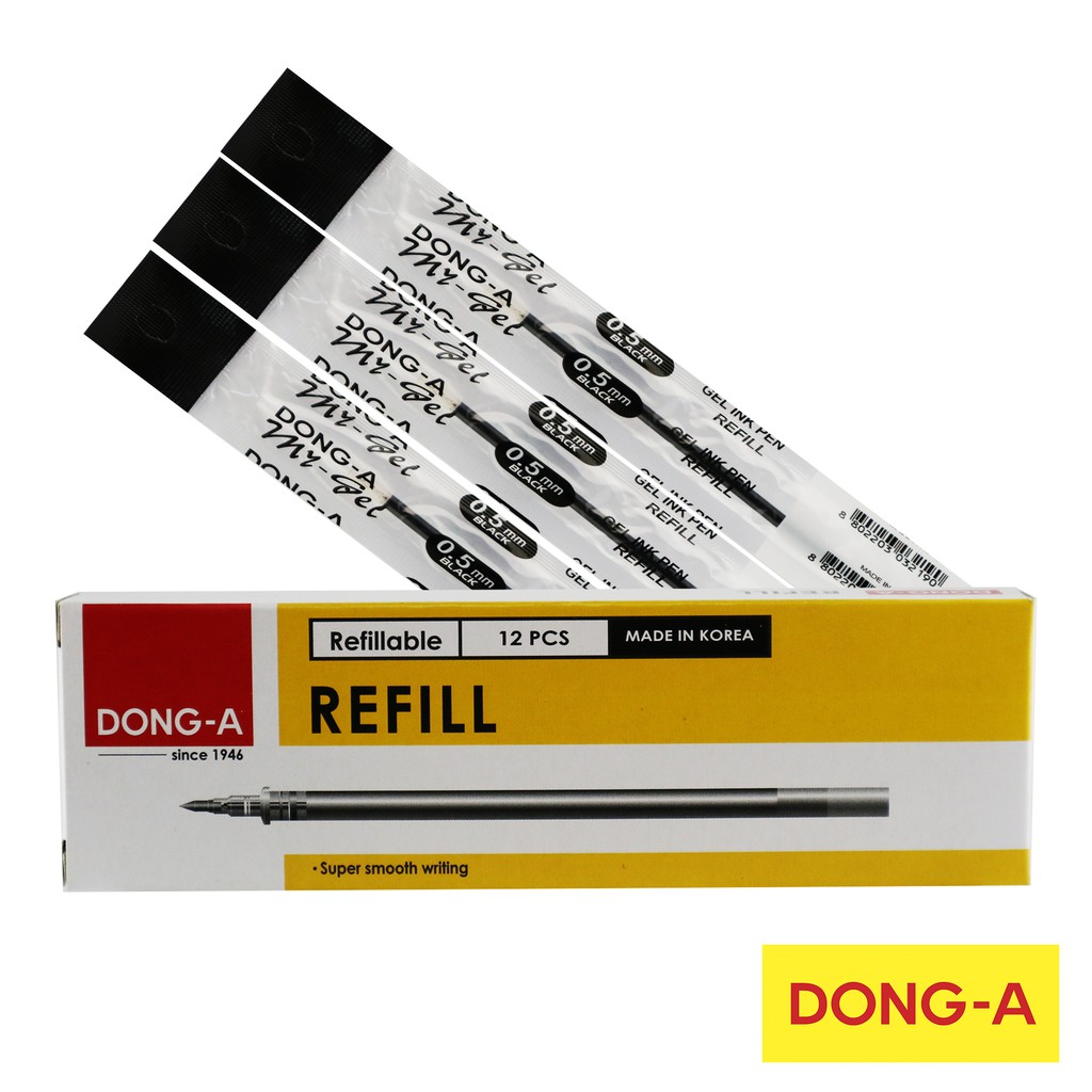 Dong-A My Gel 0.5 mm REFILLS, 12pcs/Box ( BLACK ) [111511] | Shopee ...