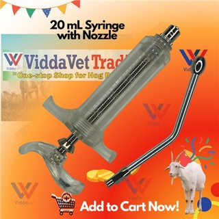 ✁☒◐20 mL TPX Syringe + Oral Drencher Nozzle For handfeeding Fiber glass syringe Stainless Nozzle Syr