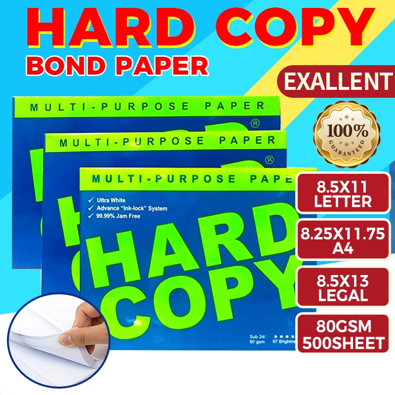 Copy Paper Short / A4 / Long Hard Copy Bond Paper 80gsm 500Sheets Sub.24 #5