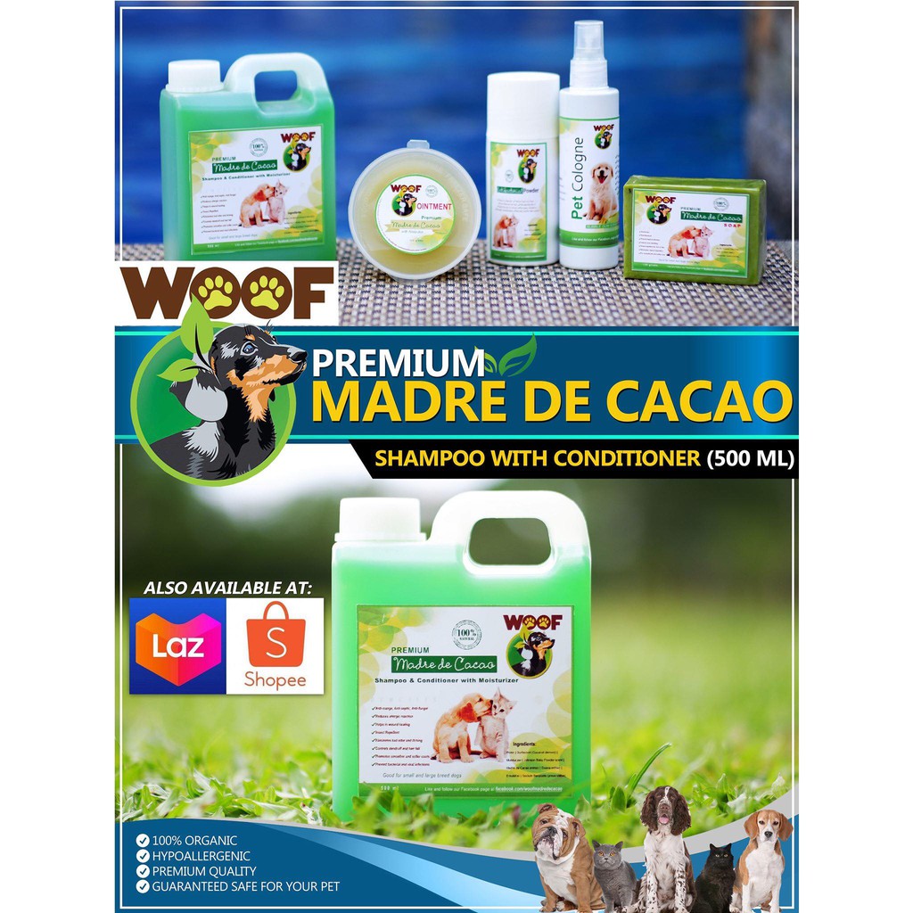 Madre de Cacao Premium Organic WOOF Dog and Cat SHAMPOO only Shopee