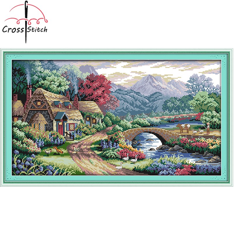 COD Farm Scene Cross Stitch World Complete Kit Stamped ...