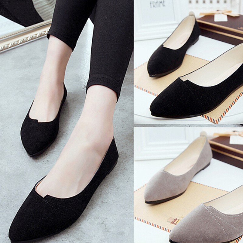 Korean Women Flat shoes Casual Fashion Loafers Doll Shoes | Shopee ...