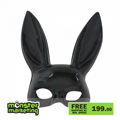 【Ready Stock】Janeena Women Black Bunny Ears Mask For BDSM Bondage Masquerade Cosplay Party
