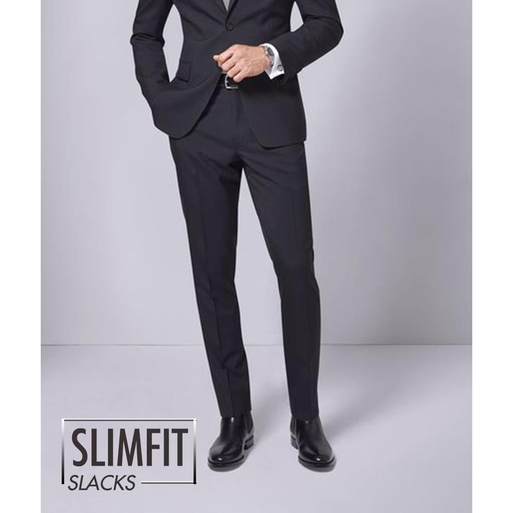 skinny black formal trousers mens