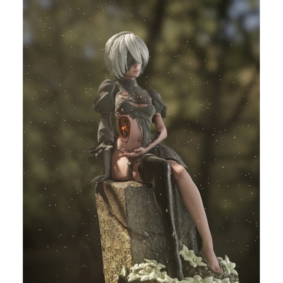 Spot Resin Figure Kit NieR Automata 2B Damaged Version Characters 