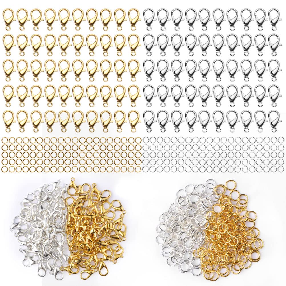 50pcs Lobster Clasps / 500pcs Open Jump Rings Jewelry Necklace Lobster