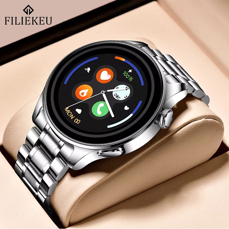 FILIEKEU smart watch men Full screen waterproof Bluetooth call Heart