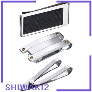 [SHIWAKI2] Stainless Steel Cash Money Clip Men\'s Pocket Card Holder Gift for Father #9