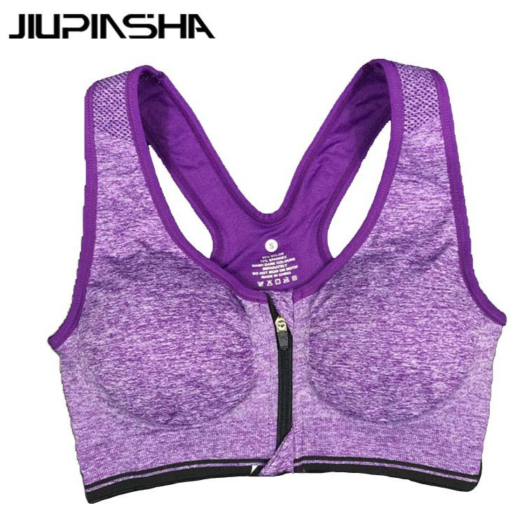 women's sports bra zip front