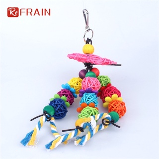 【COD】 Parrot Colorful Rattan Ball Chew Toys Bird Accessories With Hanging Ring For Parakeets Cockatiels (random Color) #4