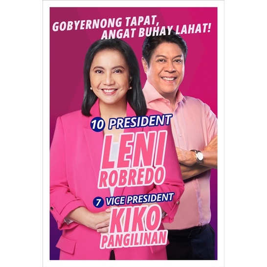 Leni Robredo Kiko Pangilinan Tarpaulin / Tarp / Tarps 2x3 ft 3x4