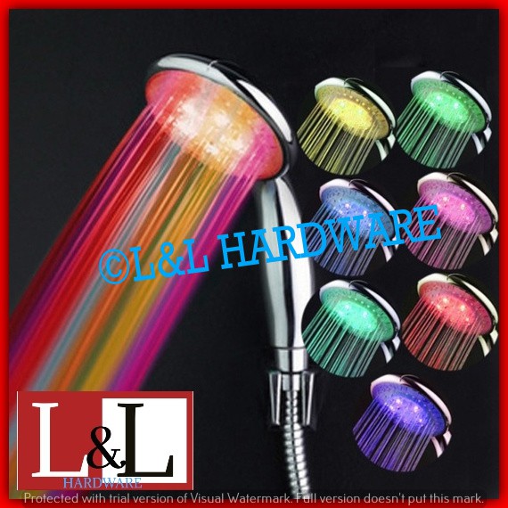 0003+0604 1 SET 7 Colors LED Romantic Light Changing Shower Head 1