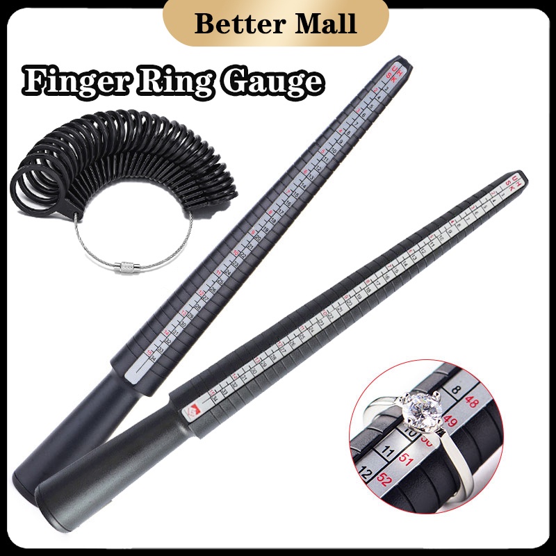 1 Set Finger Ring Gauge Ring Sizer Finger Sizing Measuring Mandrel