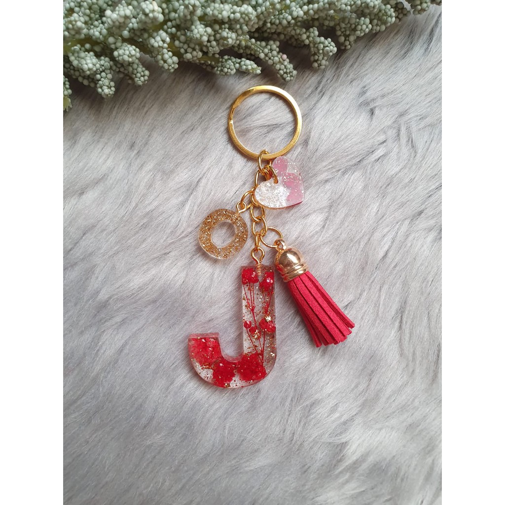 Handmade-Resin Initial Letter Keychains | Shopee Philippines