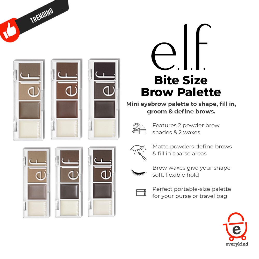 Elf Bite Size Brow Palette Mini Brow Quad, UltraPigmented Waxes