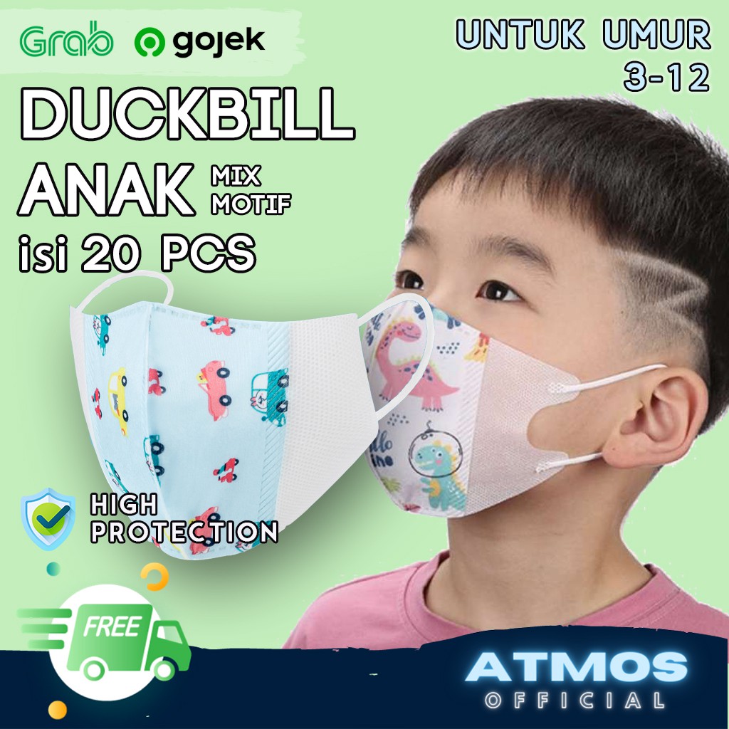 Duckbill Children S Masks Contents Pcs Mix Motifs Children Aged 3 12 Years Disposable Shopee Philippines