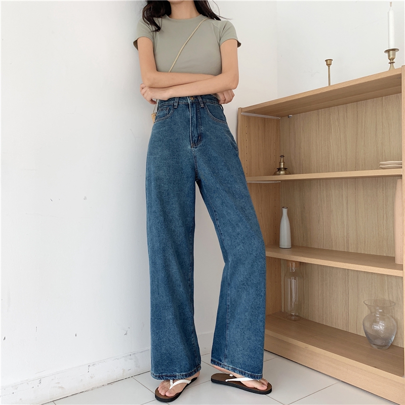 Women Korean High Waist Jeans Loose 