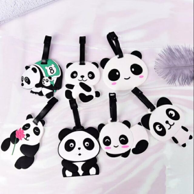 panda luggage tag