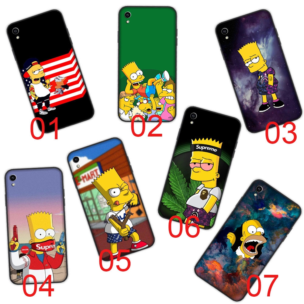 Bart Simpson Design Black Soft Case Vivo Y91 Y91c Y93 Y95 Y11 Y12 Y17 Cover Shopee Philippines