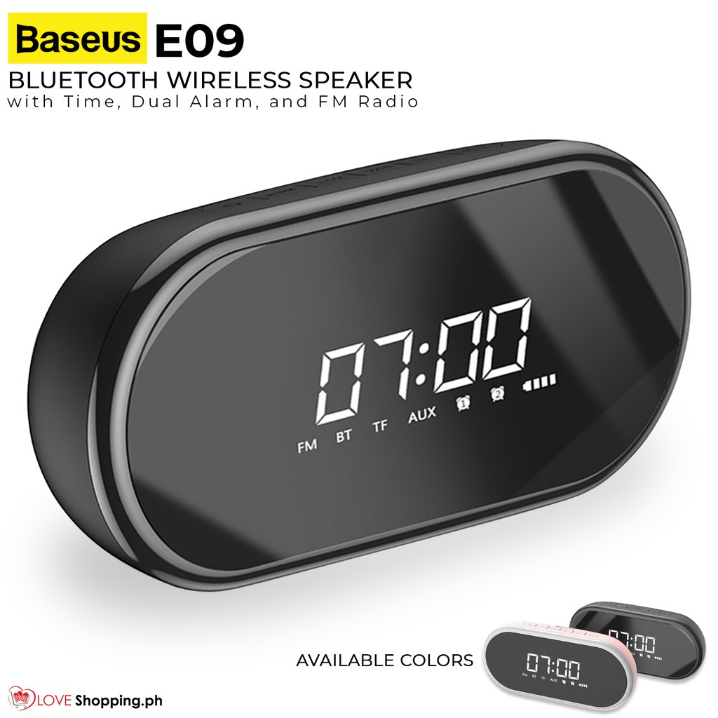 BASEUS E09 Wireless Bluetooth Speaker with Large Time Display, Dual
