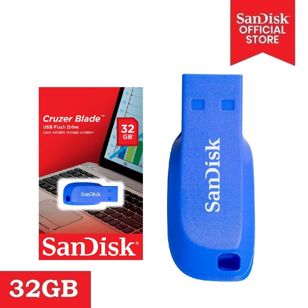 Sandisk SDCZ50C 32GB Cruzer Blade USB 2.0 Blue | Shopee Philippines
