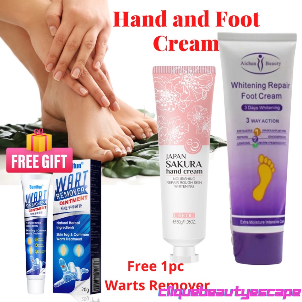BUNDLE Foot + Hand Cream for Dry and Rough Heels Cracked Pangtanggal ng kalyo w/ FREE Warts