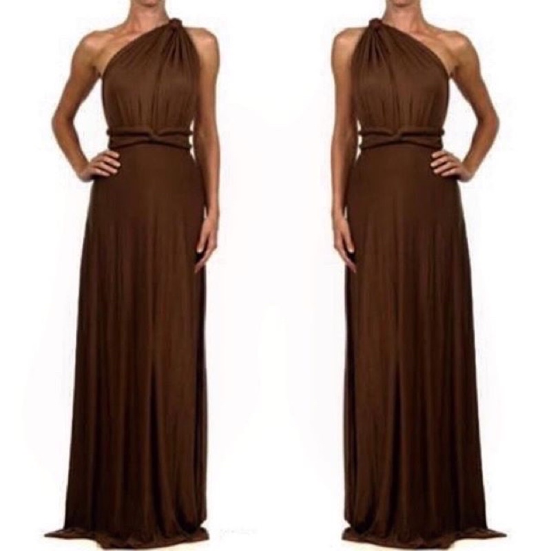 CHOCO BROWN INFINITY DRESS WITH ATTACHED TUBE Shopee Philippines
