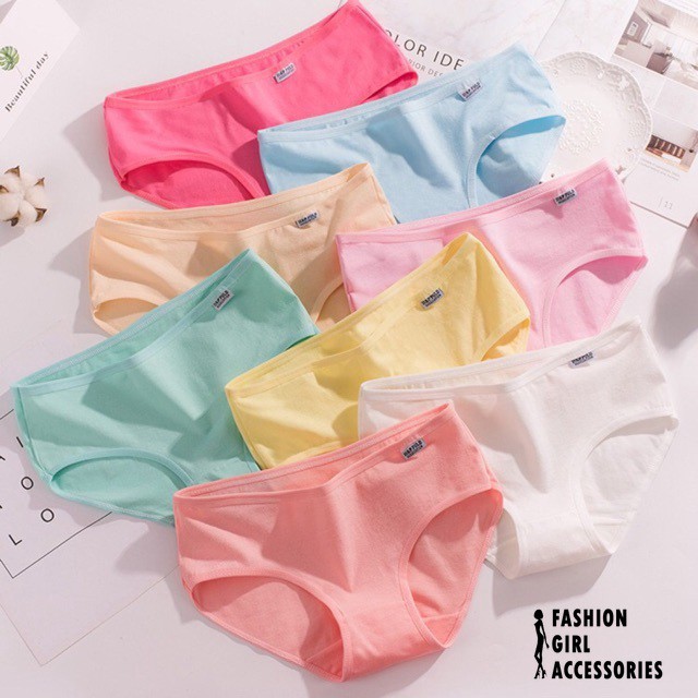 Lovely solid color Women’s seamless panty soft Cotton Panty | Shopee ...