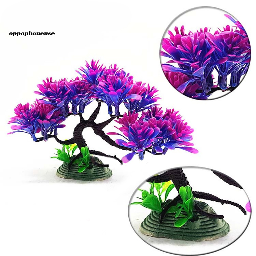 【OPHE】Aquarium Artificial Banyan Water Plant Grass Fish Tank Landscape Decor Ornament #5