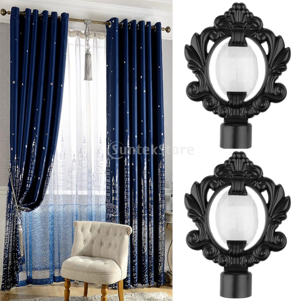 Window Rods Window Curtain Rod End Black Unique Design Drapery