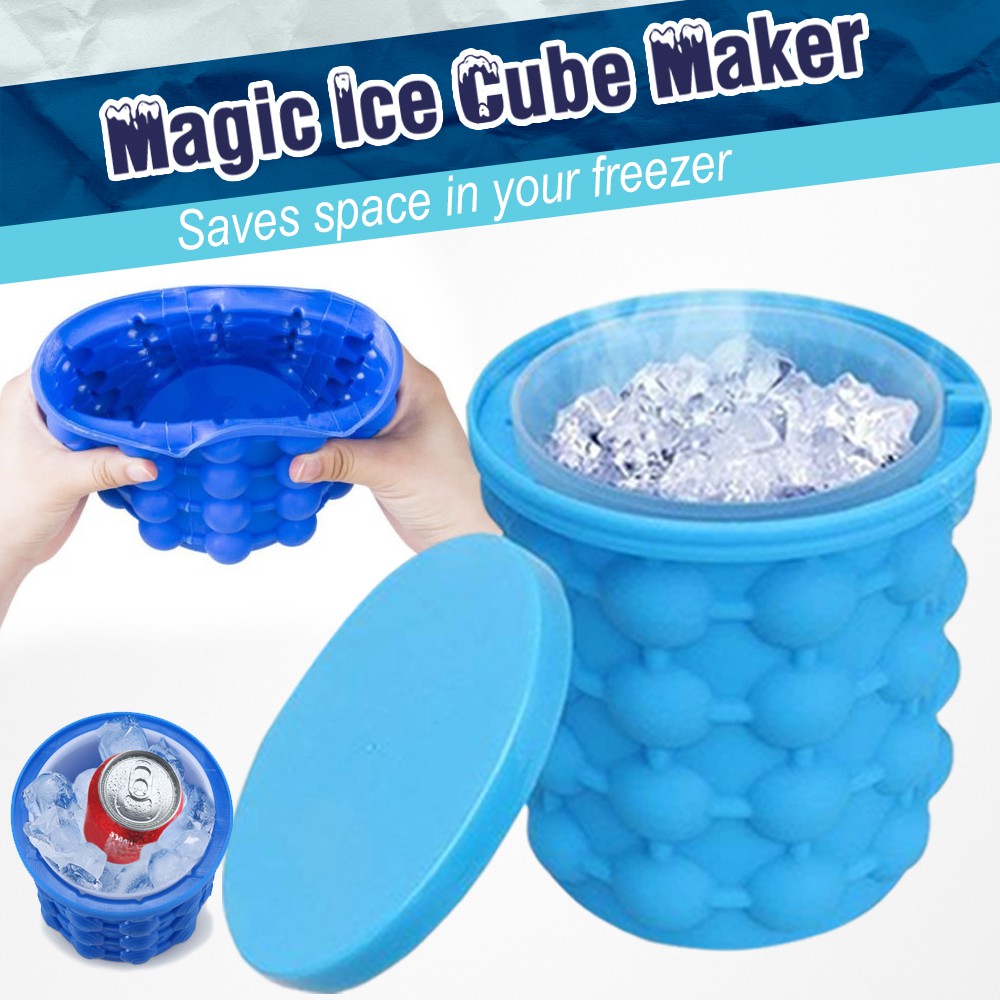 Ice Cube Silicone Bucket Maker Genie Magic Ice Cube Maker(Space Saving Portable Best Selling