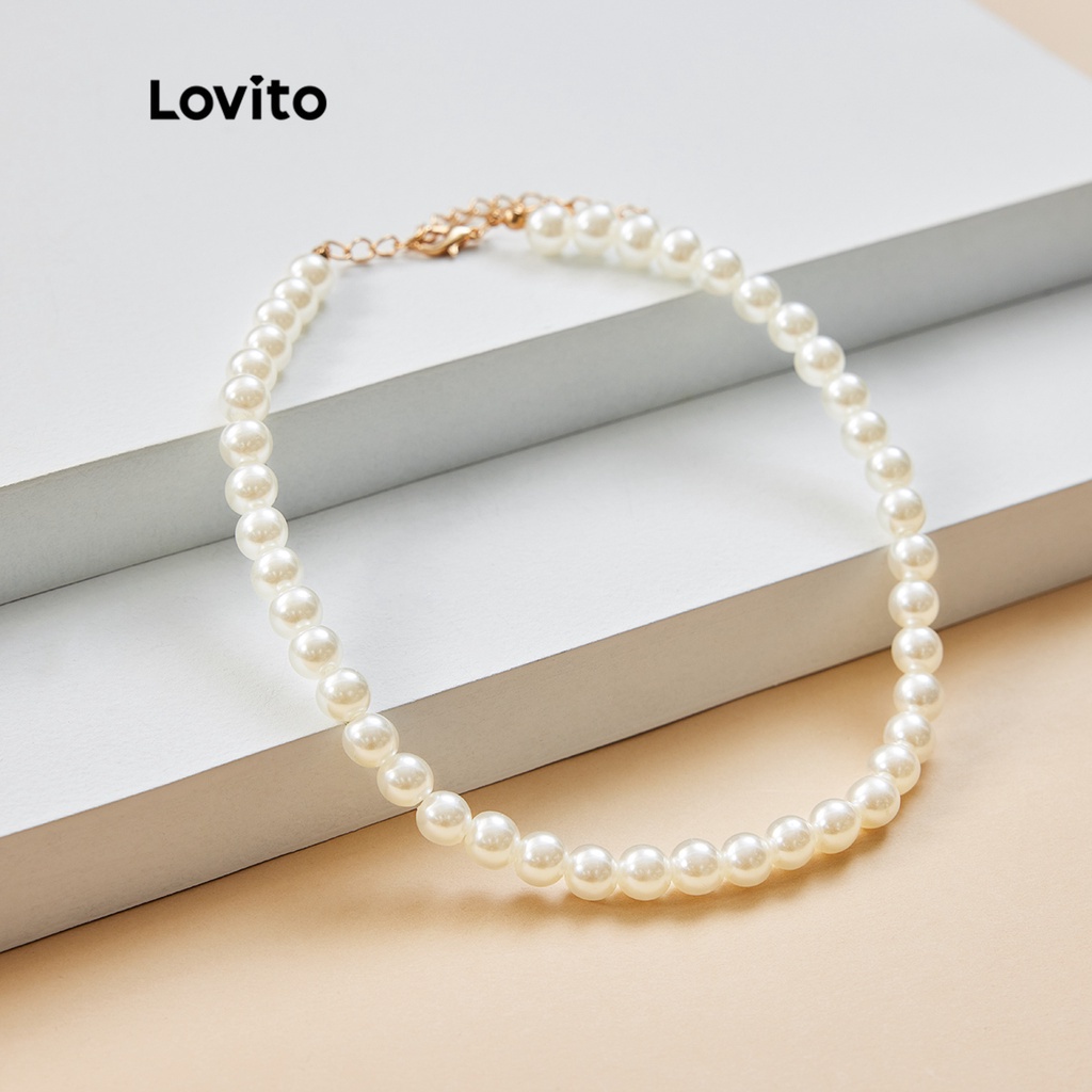 Lovito Elegant Pearls Faux Choker Necklaces L17M155 (White) | Shopee ...