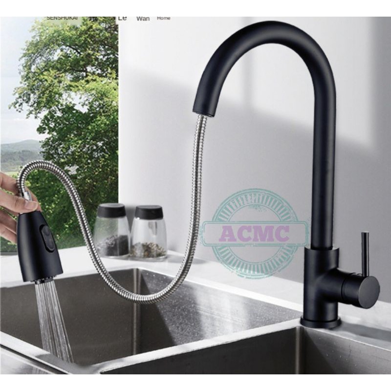 Original Pullout Kitchen Faucet Black Matte 304 Stainless Shopee