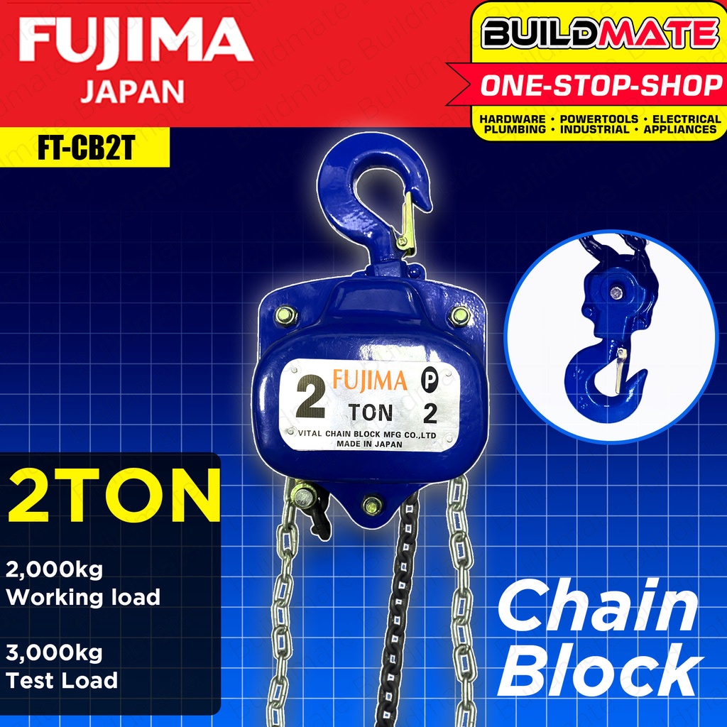 FUJIMA JAPAN Chain Block 2 TONS 2T FTCB2T •BUILDMATE• Shopee Philippines