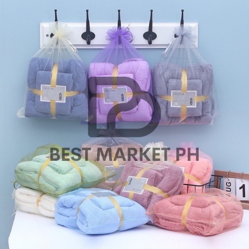 BM 2in1 Premium Korean Style Microfiber Bath Towel and Hand Towel Gift