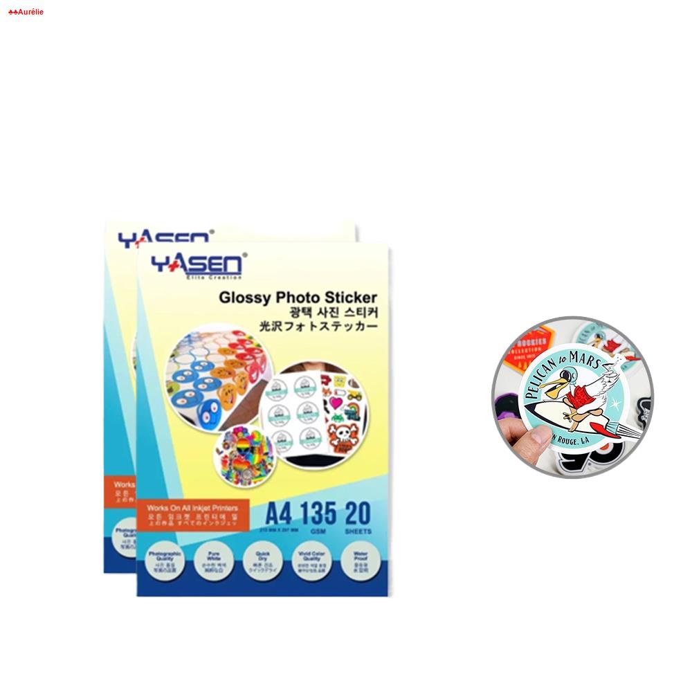 Yasen Photo Sticker Paper A4 135GSM 20 Sheets/Pack for Inkjet Printer