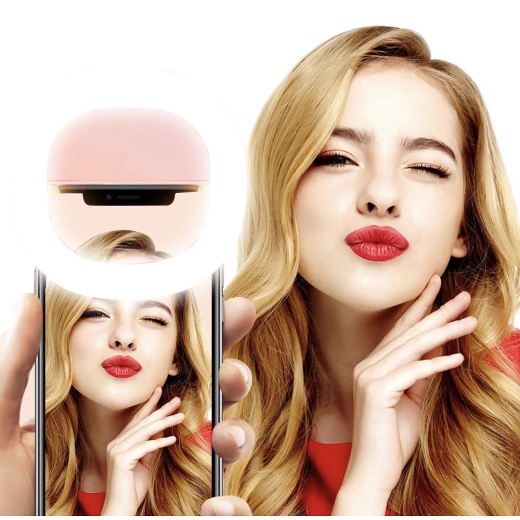 Lucky Rechargeble Universal Selfie LED Ring Flash Light Portable Mobile Phone LensLEDS Selfie