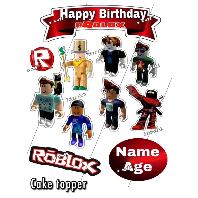 Roblox - Cake toppers & 24 cupcake toppers - Good Quality & Clear Print ...