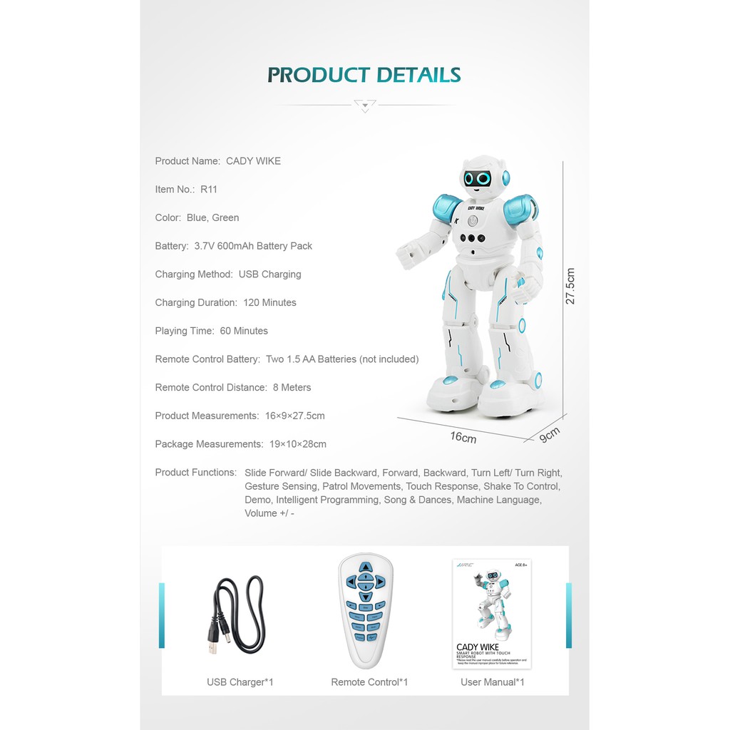 jjrc r11 cady wike smart rc robot